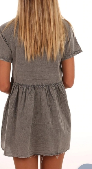 Thrills size 12 cotton faded grey dress with freyed hemline - Picture 2 of 11